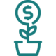 Icon of money flower growing