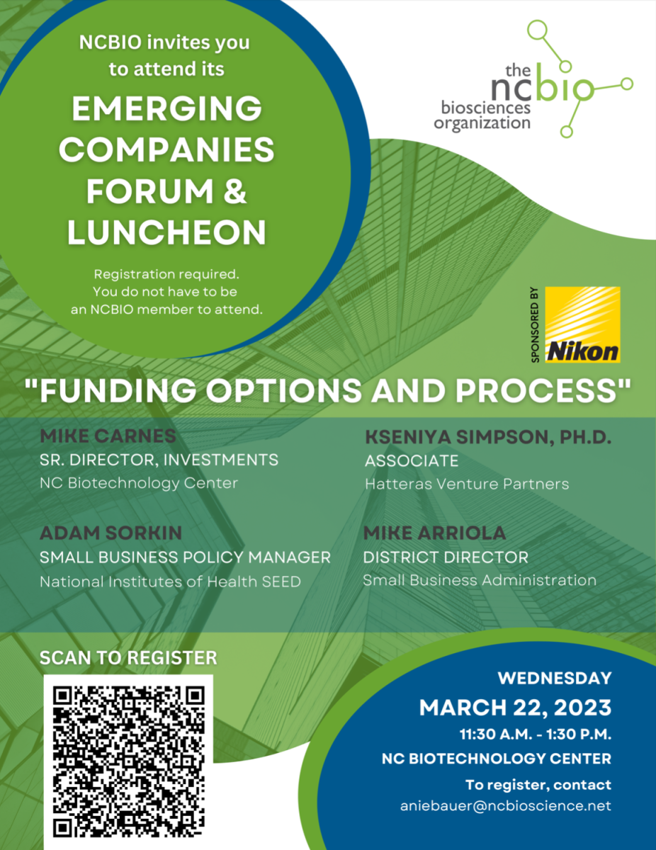 NCBIO Emerging Company and Technology Forum: Funding Options and Process