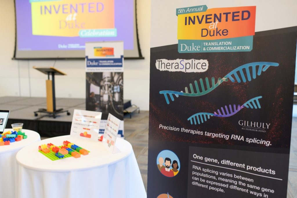 The TheraSplice booth at Invented at Duke 2023. Credit: Brian Mullins Photography.
