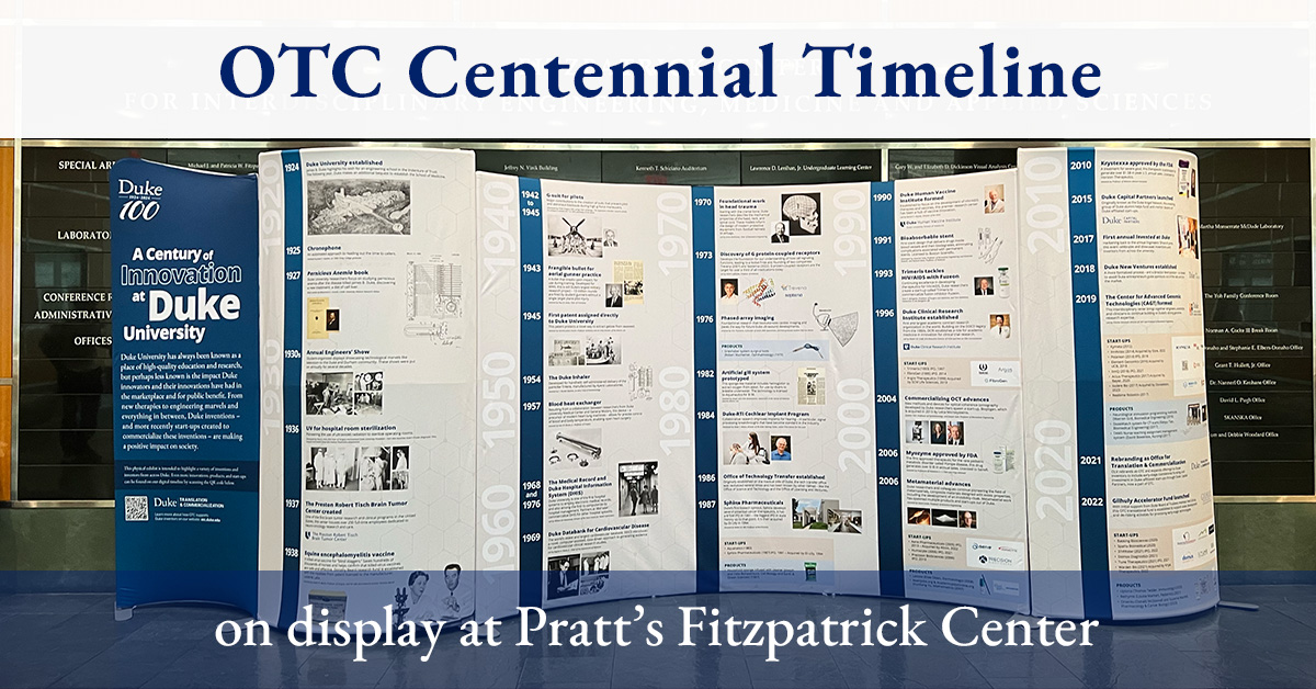 OTC centennial timeline at Pratt