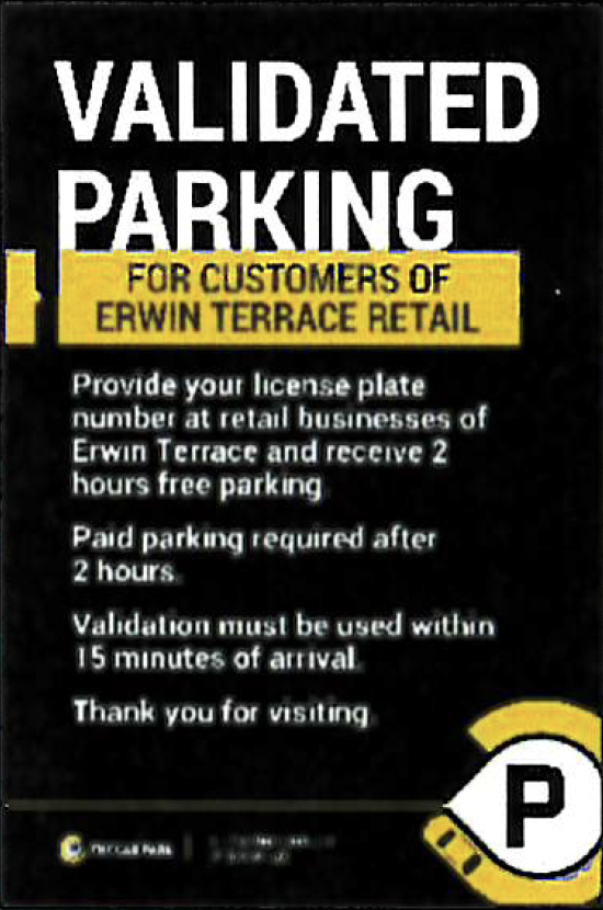 Parking Validation sign